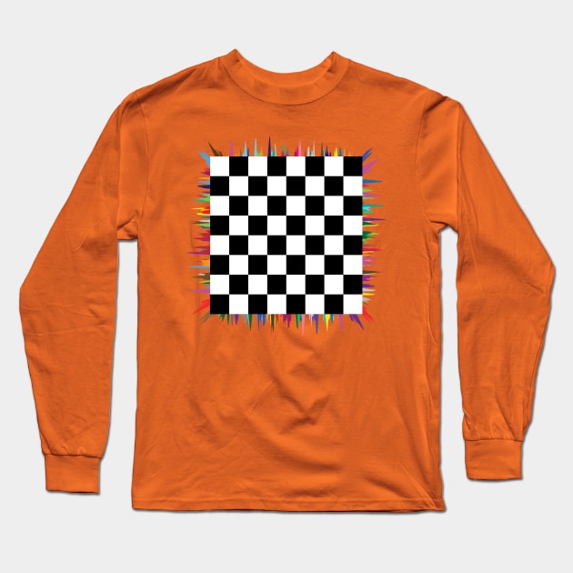 Color Chess Board Long Sleeve T-Shirt by fizzyllama